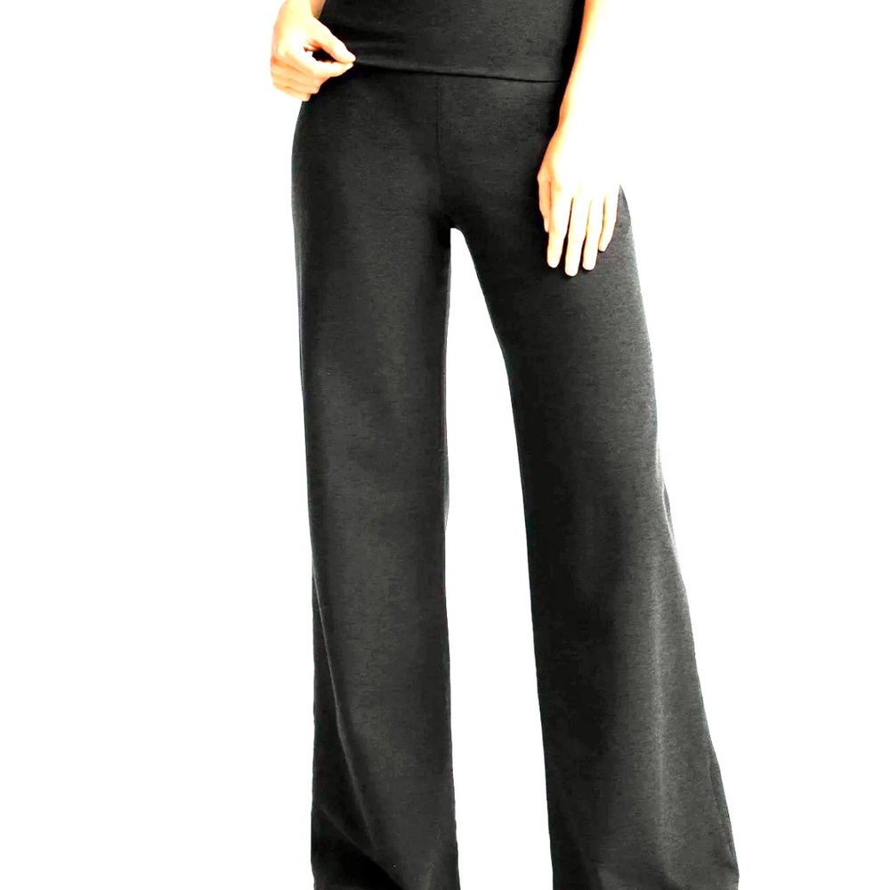 Like New, HTF Beyond Yoga Foldover Wide Leg Spacedye Pants in “Darkest Night” L
